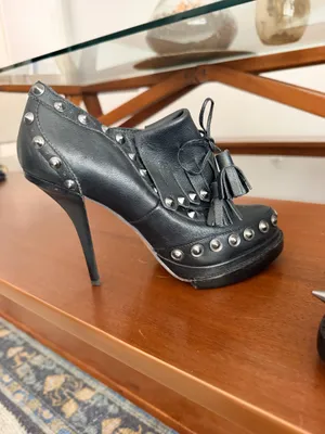 Jeffrey Campbell braveheart black leather studded platform goth metal booties 9 thumbnail 17