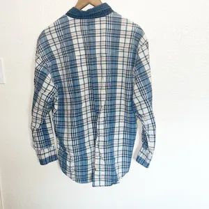 Pendleton Women’s 100% Cotton Blue White Long Sleeve Casual Button Front Shirt thumbnail 7