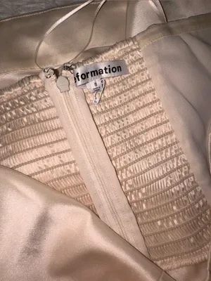 NEW Reformation JACQUES satin cream strapless mini dress sz 8 thumbnail 6