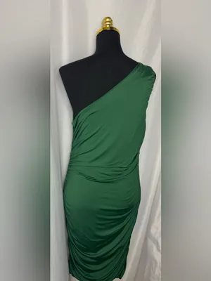 Botique style homecoming party fits One-Shoulder Emerald Green Sheath Dress XL thumbnail 7