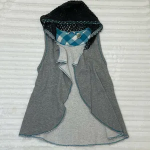 BKE Womens‎ Sweatshirt Vest Grey Blue Hoodie Cotton Blend Size Small S thumbnail 5