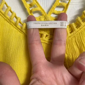 ZARA TRAFALUC COLLECTIONS Yellow Embroidered Mini Dress, Small thumbnail 4
