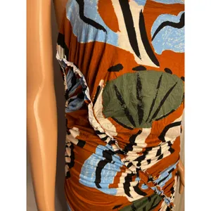 Celandine Suzanne Lustig Gabbie strapless ruched tube dress size L abstract boho thumbnail 10