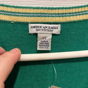 VTG NWT Y2K American Eagle Outfitters Women Green Sweater‎ Vest L Logo Angora thumbnail 4
