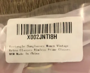Amazon ADE WU Rimless Rectangle Pink Sunglasses thumbnail 5