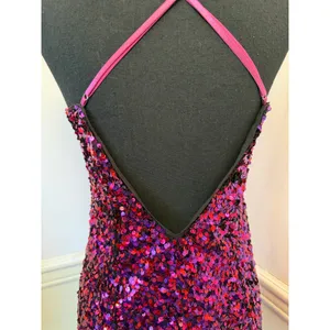 For Love & Lemons Showtime Pink Sequin Open Back Mini Dress Hoco Cocktail thumbnail 9