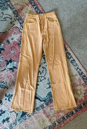 ZARA Orange Wide Leg Pants thumbnail 1