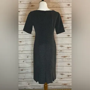 nanette lapore grey/black classic office siren textured sheath dress Size 6 thumbnail 6