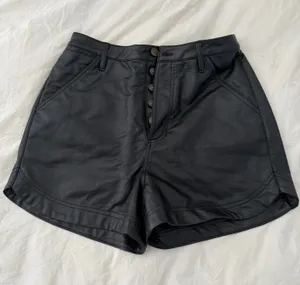 Free People Leather Shorts Black thumbnail 1