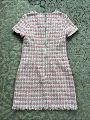 Bebop Tweed Mini Dress Pink White Small thumbnail 4