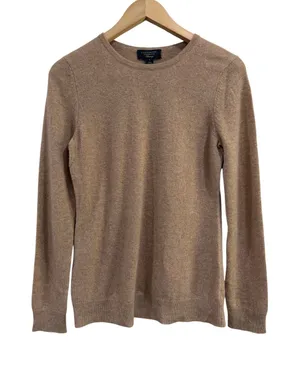 Charter Club Luxury 100% Cashmere Sweater Tan Camel Crew Neck Small thumbnail 1
