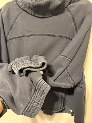 aerie Charcoal Cropped Mock Neck Sweater thumbnail 6