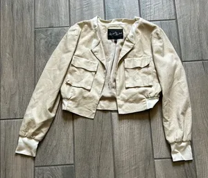Beige Cropped Jacket Size 10 thumbnail 1