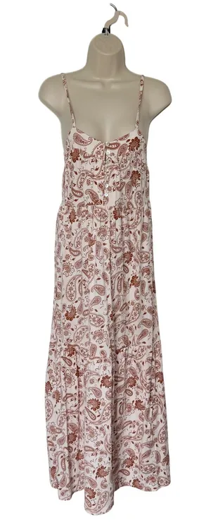 ASOS Design Size 2‎ Brown Cream Sleeveless Boho Western Cottagecore Maxi Dress thumbnail 1