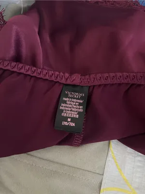Victoria's Secret Burgundy Purple Satin Pajama Shorts Medium Lace Trim Sleepwear thumbnail 6