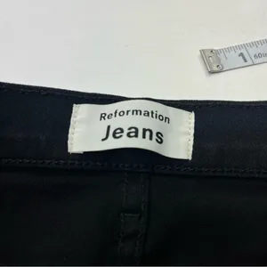 Reformation High And Skinny Jean Faded Black Destroyed Denim Womens Size‎ 27 NEW thumbnail 2
