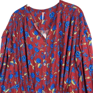 Free People Mini Flower Fields Mini Burgundy Dress S/P thumbnail 9