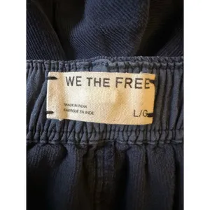 Free People Nice Choice Cord Jeans Navy Blue Barrel Harem Pull On Corduroy Large thumbnail 6