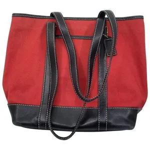 coach large red black nylon shoulder bag thumbnail 1