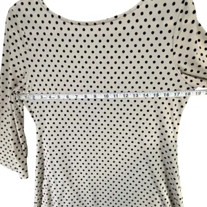 Grayson Polka Dot Tunic Top Womens S Cream‎ Black 3/4 Sleeve Stretch Minimalist thumbnail 6
