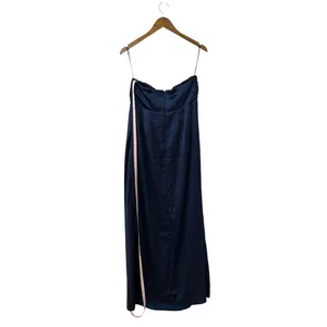 Lulus Memorable Entrance Dark Blue Strapless Satin Maxi Dress size M thumbnail 5