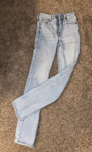 Denim High Waisted Straight Fit Blue Size 0 thumbnail 1