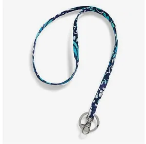NWT Vera Bradley Blue Island Medallion Signature Ring & ID Clip Lanyard . thumbnail 2