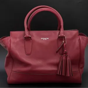 COACH 19890 Dark Red Leather Legacy Medium Candace Carryall Tote Shoulder Bag thumbnail 1