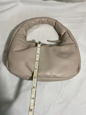 Oak + Fort Beige Faux Leather Mini Hobo Shoulder Bag Slouchy Crescent Purse thumbnail 9
