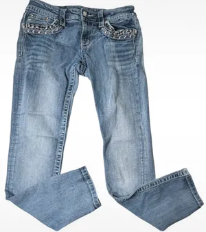 Y2K vintage miss me jeans 28×28 cyber grunge bling low rise skinny thumbnail 3
