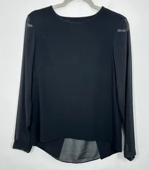 Rag & Bone Black Sheer Sleeve Open Back Blouse Contemporary Gothic Whimsigoth thumbnail 1