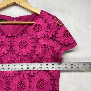 Talbots Pink Lace Dress Floral Occasion Party Cocktail‎ Short Sleeve Size 4 thumbnail 2