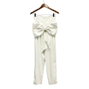 Lulus Beloved Bliss Ivory Strapless Slim Leg Bow Jumpsuit size Small thumbnail 3