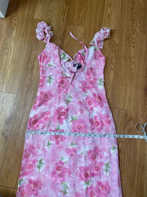 Pretty Little Thing floral tie front frill maxi dress thumbnail 12