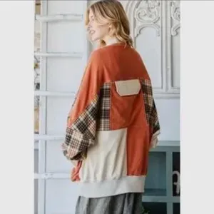 Oli & Hali Oversized Full Zip Jacket Size M Orange Size M thumbnail 2