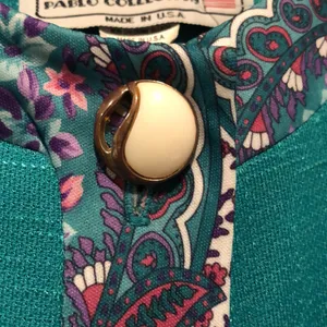 Pablo Collection Vintage Art Deco Teal Suit Jacket thumbnail 3