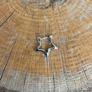 Star Huggie Hoop Earrings Silver thumbnail 2