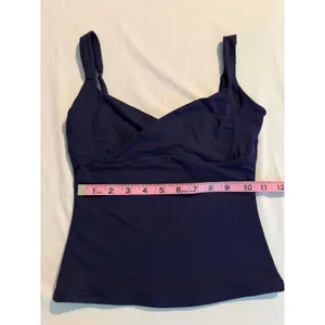 QINSEN 2 Pack Tank Tops XS Navy Blue Red Crossover V Neck Adjustable Straps thumbnail 2