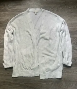 Barefoot Dreams Cozy Chic Lite White Long Sleeve Open Cardigan Comfy Sweater S thumbnail 1