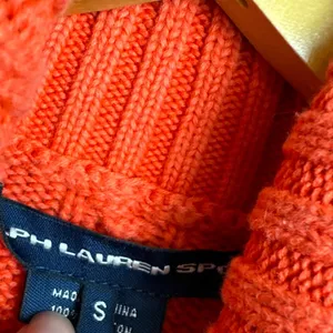 Ralph Lauren Sport Womens Cable Knit Sweater Sz Small Coral Orange Cotton thumbnail 14