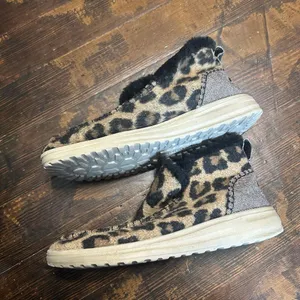 Hey Dudes Denny lined beige leopard slip on normcore shoes thumbnail 2