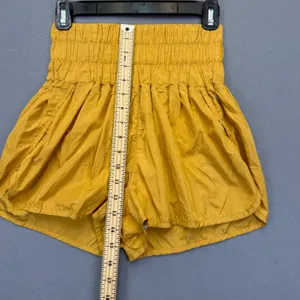 FP Movement‎ The Way Home Shorts Mustard Yellow High Waist Smocked Size M thumbnail 4