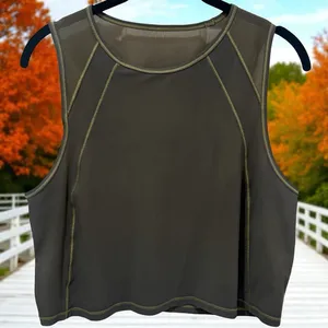 LuLuLemon Olive Green Mesh Detail Athletic Tennis Pickleball‎ Crop Tank Size S/M thumbnail 1