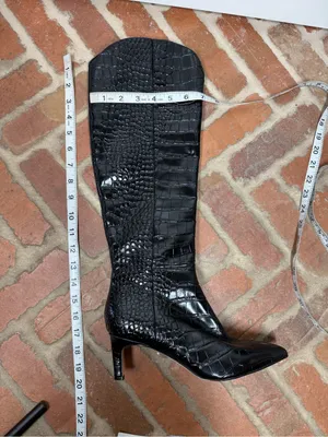 MARC FISHER Quinnie 2 Boots Size 7.5 Tall Low Stiletto Pointed Toe fun sexy thumbnail 8
