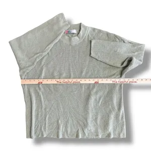 FP Beach by Free‎ People Sage Green Waffle Knit Mock Neck Sweater Size M thumbnail 3