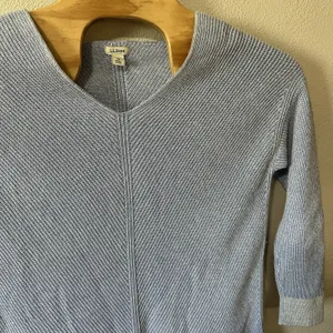LL Bean Knit Sweater Womens Size Large‎ Blue Cotton Quality Tunic Beach Boho thumbnail 2