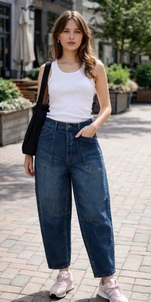 Frye Barrel Jeans Women Medium Wash 10 High Rise Curved Leg Denim Button Fly thumbnail 1