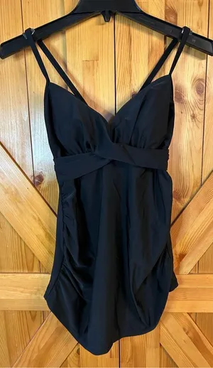 Ingrid & Isabel Maternity Cross Drape X-Back Tankini Maternity Swim Wear Small n thumbnail 1