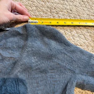 Abercrombie & Fitch Fuzzy Cardigan Sweater Charcoal Gray V‎ Neck Button Front XS thumbnail 8