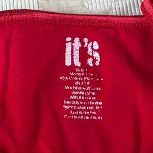 It's Red Cotton Blend Shelf Bra Camisole Adjustable Straps Size L thumbnail 4